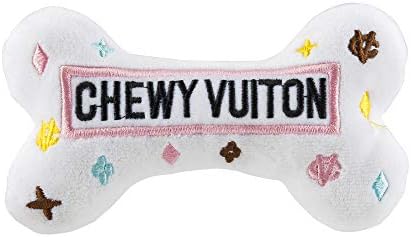 Haute Diggity Dog Chewy Vuiton Bone Plush Dog Toy, Designer Parody Toy by HauteDiggityDog