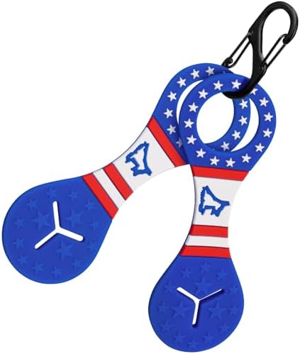 2 Pieces Dog Poop Bag Holder for Leash Waste Bag Carrier (Blue - American Flag) by PuppyDoggy