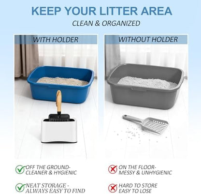 Cat Litter Scoop, Metal Litter Scoop, Short with Holder - Image 4