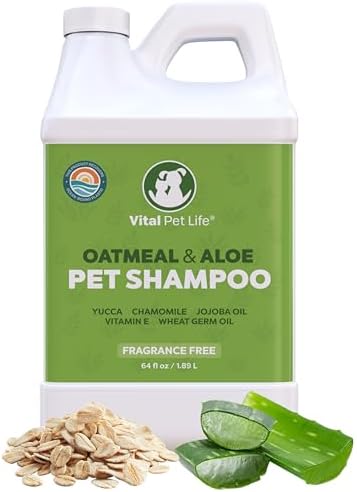 Oatmeal Shampoo for Dogs - Helps Dry Coats & Itchy Sensitive Skin, 64 oz by VitalPetLife