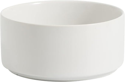 Ceramic 6.1inch Non-Slip Dog Food and Water Bowl for Small & Medium Breed Dogs,Pet Bowl for Replacement, Protects Cervical Spine (White)