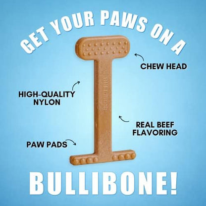 Bullibone Nylon Dog Chew Toy for Aggressive Chewers - Dental Hygiene Bone with Beef Flavor, Durable Tough Chew Toys for Extra Large Dogs, Indestructible Dog Bone - 2 Pack - Image 3