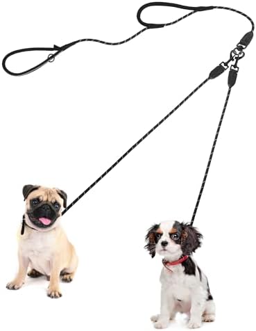 PetBonus Rope Double Dog Leash, No Tangle Dual Leash for Walking Two Dogs by Petbonus
