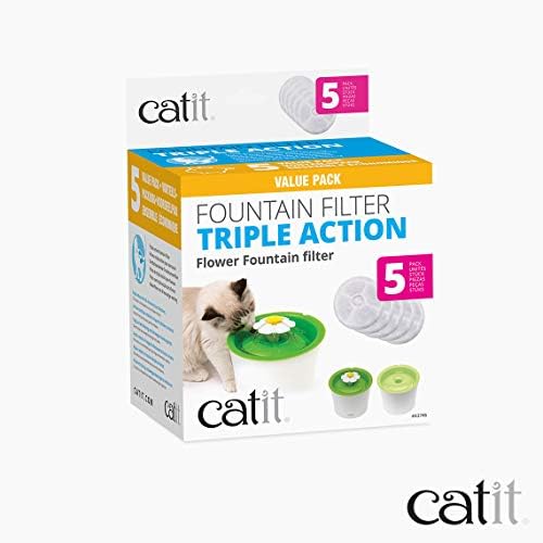 Catit Triple Action Replacement Original Water Fountain Filters, 5 Pack - Image 6