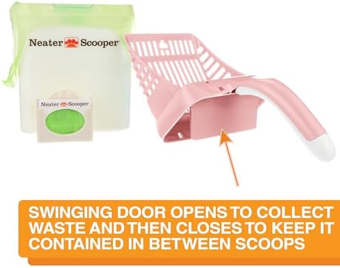 Neater Pet Brands Neater Scooper Standard Cat Litter Scoop, 15 Refill Bags – Mess-Free Cat Litter Scooper with Bag, Spill-Proof Kitty Box Sifter, Bin Doubles as Scoop Holder, For Single-Cat Households - Image 3