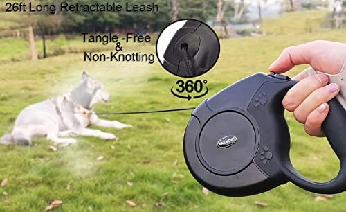 Heavy Duty Retractable Dog Leash 26ft,Pet Long Walking Leashes Leads for Small Medium Large Dogs Doggie Up to 110lbs (Black) - Image 2