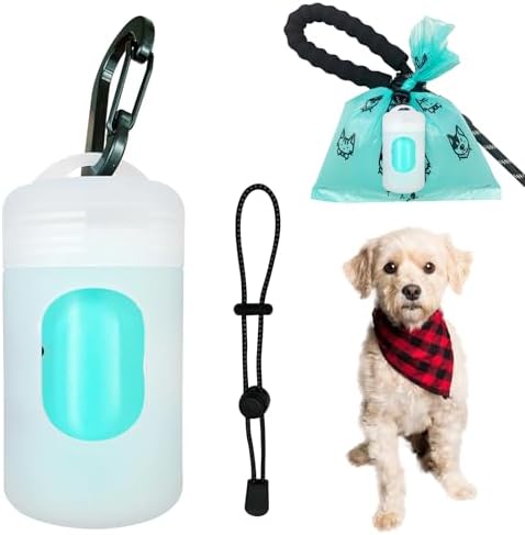 Dog Poop Bag Dispenser for Leash with Snap Clip, Skin-friendly Texture Waste Bag Holder for Dog Walks and Cats, Pets Litter Bag Container, Indoor & Outdoor Use (Transparent, 1) by Infinite+Node