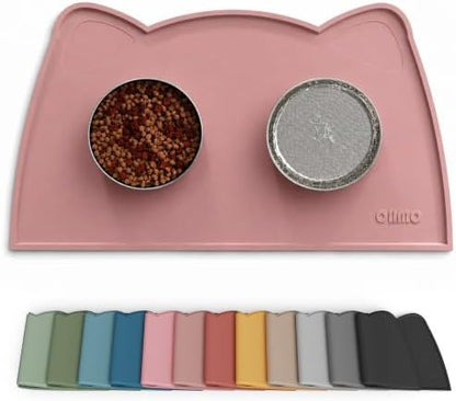 OHMO Cat Food Mat, Silicone Pet Feeding Mat, 20x12, Rose by OHMO
