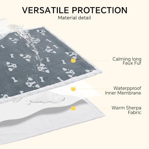 Luciphia Waterproof Dog Blanket Reversible Sherpa Fleece for Small Dogs Cat - Image 3