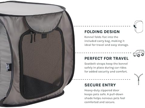 SportPet Designs Large Pop Open Kennel, Portable Cat Cage Kennel, Waterproof Pet bed, Carrier Collection - Image 4