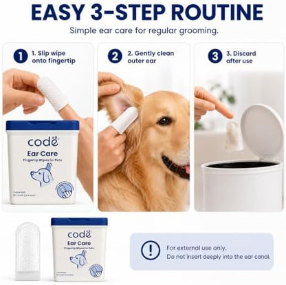 codé Dog Ear Wipes, Unscented Fingertip Cleaning Wipes, 50 Count - Image 6