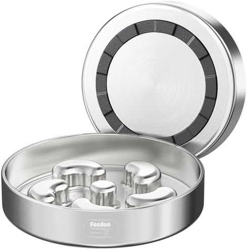 Feedoo Slow Feeder Dog Bowl-2Cups for Medium Breeds, Double Wall Food-Grade Stainless Steel, Heavy Duty with Non-Slip Rubber Base, Puzzle Maze Bowl to Slow Down Eating by BestforYourPetsHealth