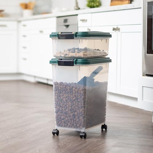 IRIS USA Airtight Pet Food Container, Up to 30 lbs & 11 lbs, Green - Image 2