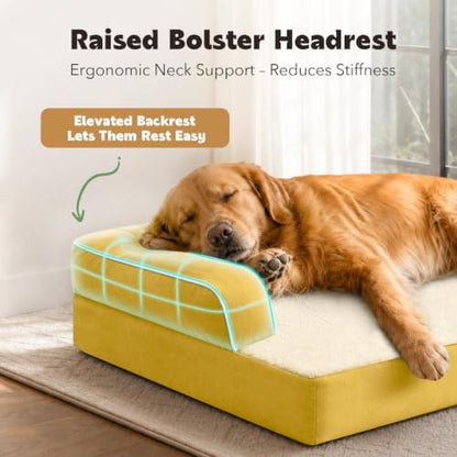 MEKIY Orthopedic Waterproof Jumbo Dog Bed with Bolster for Extra Large Dogs - Image 2