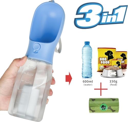 Dog Water Bottle with Food Container, Portable Pet Dog Water Dispenser for Outdoor Walking,Hiking,Travel,Puppy Essentials,Puppy Supplies,Replaceable Waste Bags - Image 5