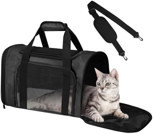 Large Cat Carrier Soft Up to 28 Lbs, Breathable Pet Bag with Steel Frame by Alwaysstandbehindyou