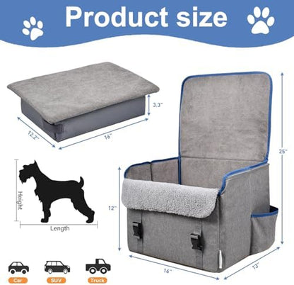 Jespet Briefcase Shape Dog Car Seat, Portable Car Travel Bed - Image 3