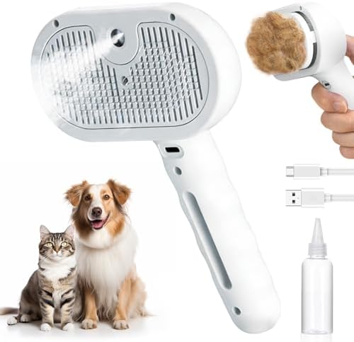 3-in-1 Self-Cleaning Shedding Steam Brush for Dogs & Cats by Unknown