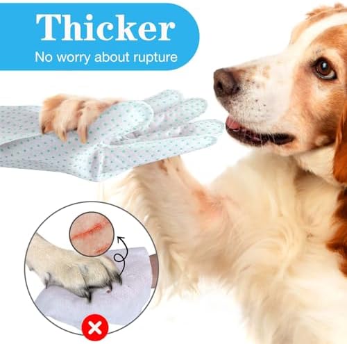 Dog Cleaning Gloves Wipes 30pcs Deodorizing Disposable Pet Grooming Bathing Gloves Extra Thick, No Rinse Shampoo Dry Cleaning Gloves for Dogs & Cats Paw Face Ear Fur and Butt - Image 4