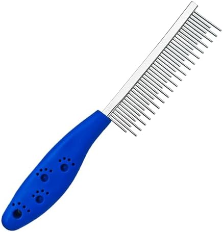 Long Hair Dog or Cat Comb Grooming with Short and Long Teeth Dematting Knots Tangles Remover Combs Detangler Tool Suitable for Dogs Cats Poodle HorseStainless Steel Pin by SPDTECH