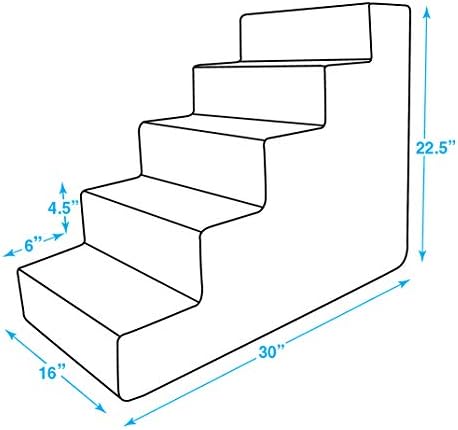 Best Pet Supplies Dog Stairs & Steps - Foam Steps for Small Dogs & Cats, Non-Slip Indoor Balanced Pet Step Support, Dog Ramp, No Assembly, Gray, 5-Step (22.5-inch Height) - Image 4