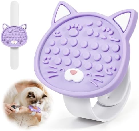 Cat Lick Mat Bracelet for Nail Trimming Grooming,Wet Treats, Keep Cat Calm by welocean