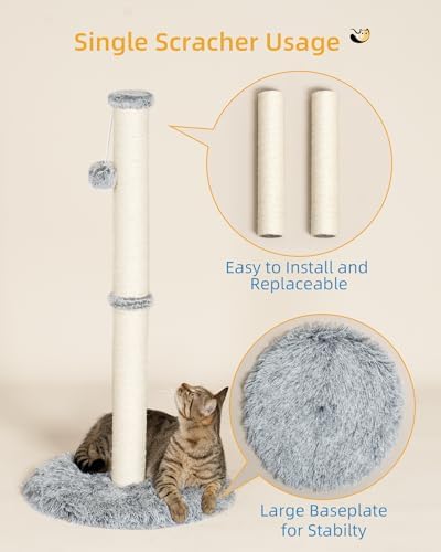 Aechonow 3-in-1 Cat Tunnel Bed, 34'' Cat Scratching Post for Indoor Cats - Image 4