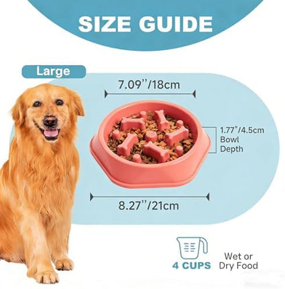 Slow Feeder Dog Bowls Anti Gulping Reduces Gastric Burden Prevents Bloat and Digestive Issues Safe Durable Material Easy to Clean Puppy Slow Feeder Bowl for Healthy Eating Excess Energy Management - Image 5