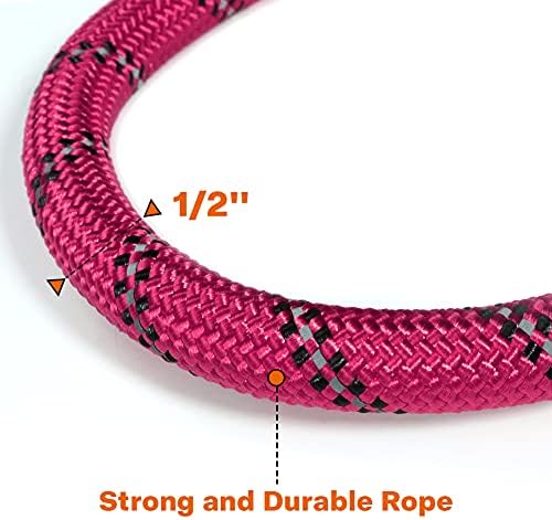 Taglory Rope Dog Leash for Medium Large Dogs, 5 FT Padded Handle, Hotpink - Image 3