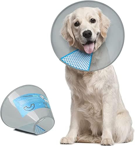 Supet Dog Cone Collar Adjustable After Surgery, Comfortable Pet Recovery Collar & Cone for Large Medium Small Dogs, Elizabethan Dog Neck Collar Plastic Practical by Supet