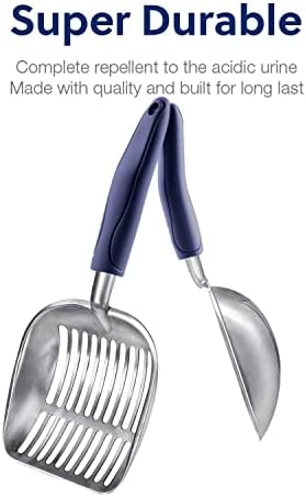 WePet Cat Litter Scoop, Aluminum Alloy Sifter, Kitty Metal Scooper, Deep Shovel, Long Handle, Poop Sifting, Kitten Pooper Lifter, Durable, Heavy Duty, for Litter Box - Image 5