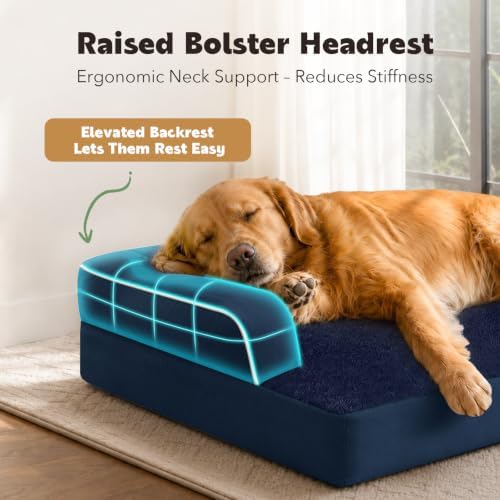 MEKIY Orthopedic XL Dog Bed with Bolster for Extra Large Size Dogs - Image 2