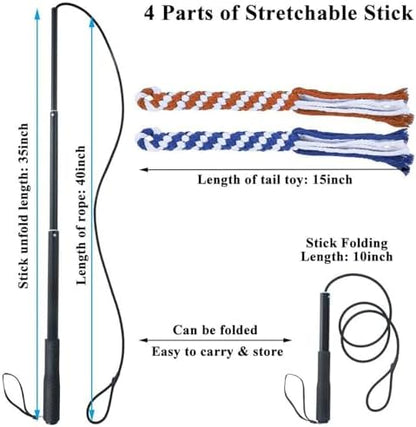 ASOCEA Dog Extendable Teaser Wand Pet Flirt Stick Pole Puppy Chasing Tail Interactive Toy for Small Medium Large Dogs Training Playing Exercise - Image 2