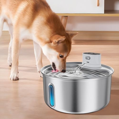 Stainless Steel Cat Water Fountain Indoor 5.5L Wireless Pet Water Fountain with Motion Sensor for Cats &Dog Pet Water Dispenser - Image 4