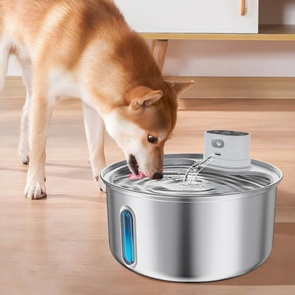 Stainless Steel Cat Water Fountain Indoor 5.5L Wireless Pet Water Fountain with Motion Sensor for Cats &Dog Pet Water Dispenser - Image 4