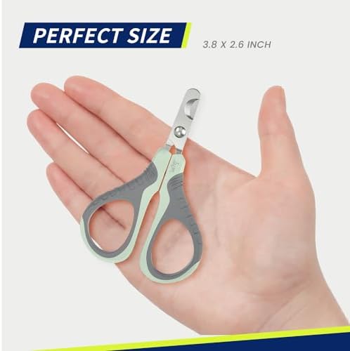 WePet Pet Nail Clippers U07.1, Professional Claw Trimmer, Bended Scissor Special for Cats, Kittens, Dogs, Puppies, Small Animals, Grey/Tea Green - Image 2
