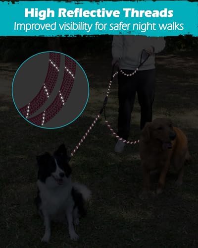 PetBonus Rope Double Dog Leash, No Tangle Dual Leash for Walking Two Dogs - Image 6