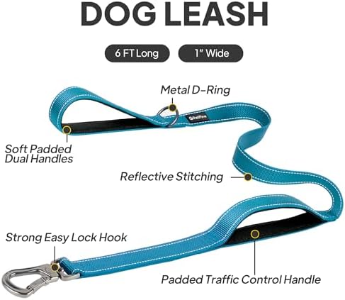 PetiFine 6FT Heavy Duty Dog Leash with Soft Padded Double Handle - Image 2