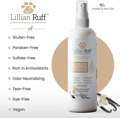 Lillian Ruff Waterless No-Rinse Dog Dry Shampoo Spray with Hydrating Essential Oils - pH-Balanced Dry Shampoo for Dogs - Clean, Condition, Detangle & Deodorize Dry, Sensitive Skin (Vanilla) - Image 5
