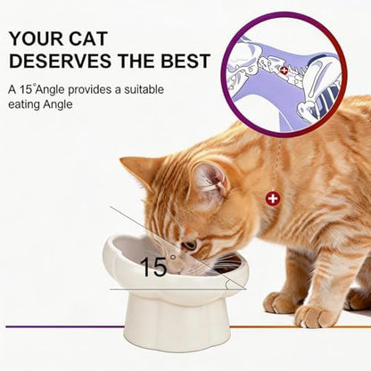Ceramic Raised Slow Feeder Cat Bowl,Cat Slow Feeder, - Image 2