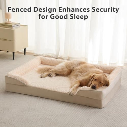 WNPETHOME Orthopedic Washable XL Dog Bed for Senior Dog Cozy Sleep - Image 2