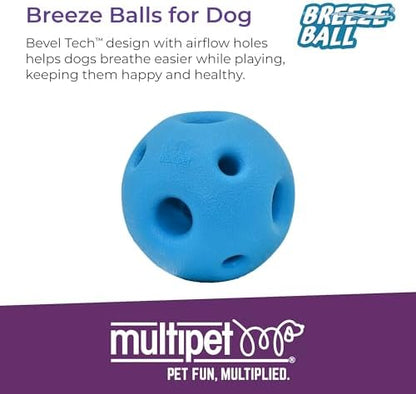 Multipet Breeze Balls for Dog - Bevel Tech Interactive Dog Toy w/Holes for Breathing - Flotable Ball for Dogs - Pet Toy for Chewing & Playing (1 Count, 3”, Random Color Surprise) - Image 2