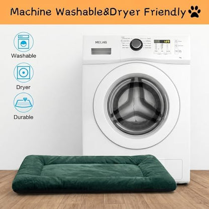 Dog Crate Pad Washable Dog Bed for Crate Medium Cozy Mat 36-Inch Green - Image 5