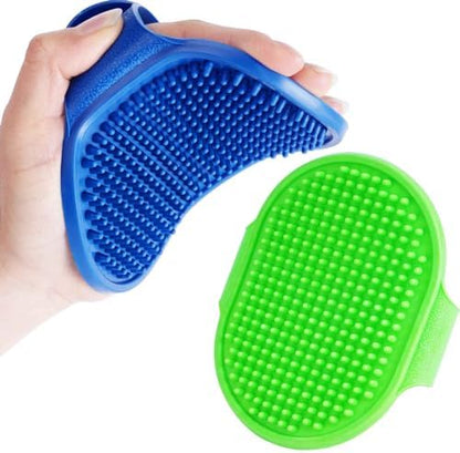 2 Pack Dog Grooming Brush, Premium Soft Silicone Pet Bath Brushes with Adjustable Handle, Shampoo Soothing Comb for Wet Dry Long Short Haired Dogs & Cats Massaging, Deshedding by Brillirare