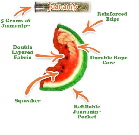 Doggijuana Mini Tuffer Chewer Dog Toy, Watermelon | Squeaky Refillable - Image 4