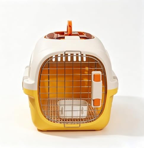 Cat Carrier Airline Approved, Portable Pet Travel Crate with Anti-Stress Design for Cats & Small Dogs, Car Safe Kennel with Top Window (Yellow) - Image 2