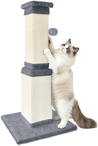 Cat Scratching Post for Indoor Cats, 32Inch Sisal Cat Scratcher by AGYM