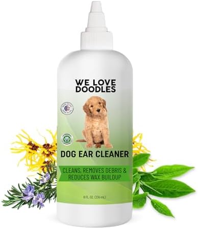 Dog Ear Cleaner, Natural Formula Puppy Ear Wash & Cleaning, Made in USA by WeLoveDoodles