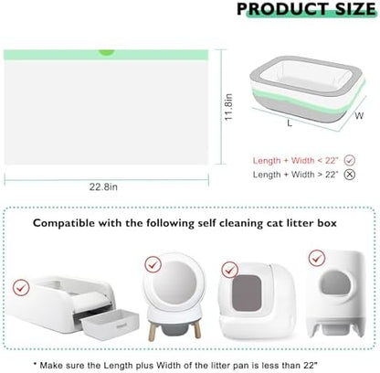 100 Pack Cat Litter Box Liner Bags Compatible with Pet Clumping & for Smartspin Self-cleaning Litter Box, Thick Heavy Duty Drawstring Waste Drawer Liners Compatible with PURA X/MAX -23" x 12" - Image 2