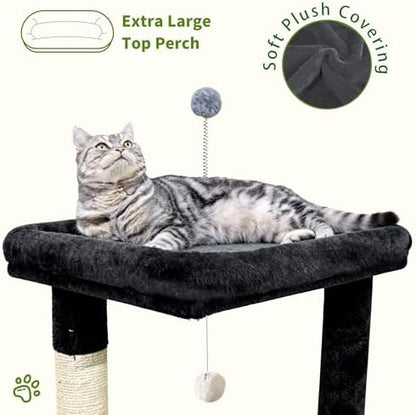 48" Cat Tree Tower for Indoor Cats, Multi-Level Cat House for Large Cats with 3 Cozy Cat Condos, Extra Large Top Perch, Sisal Scratching Posts & Climbing Steps, Dark Gray - Image 5